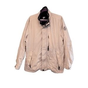 Vintage Forecast 1991 Field Jacket Tan Blue Nylon‎ Fishing Chore Windbreaker 52